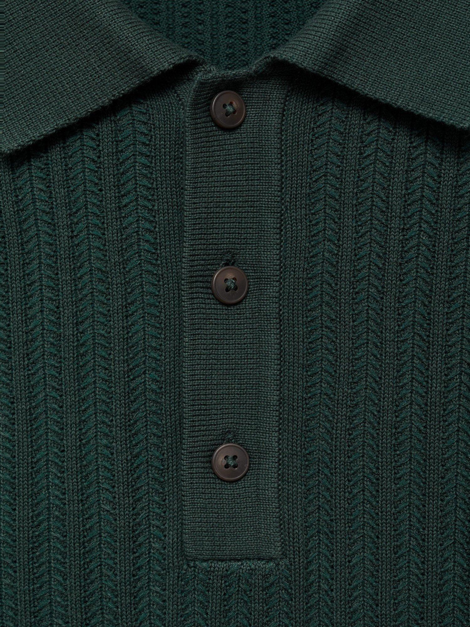 Product image 8 of 8, which shows Mango Freccia Regular Fit Polo Shirt, Dark Green, XL