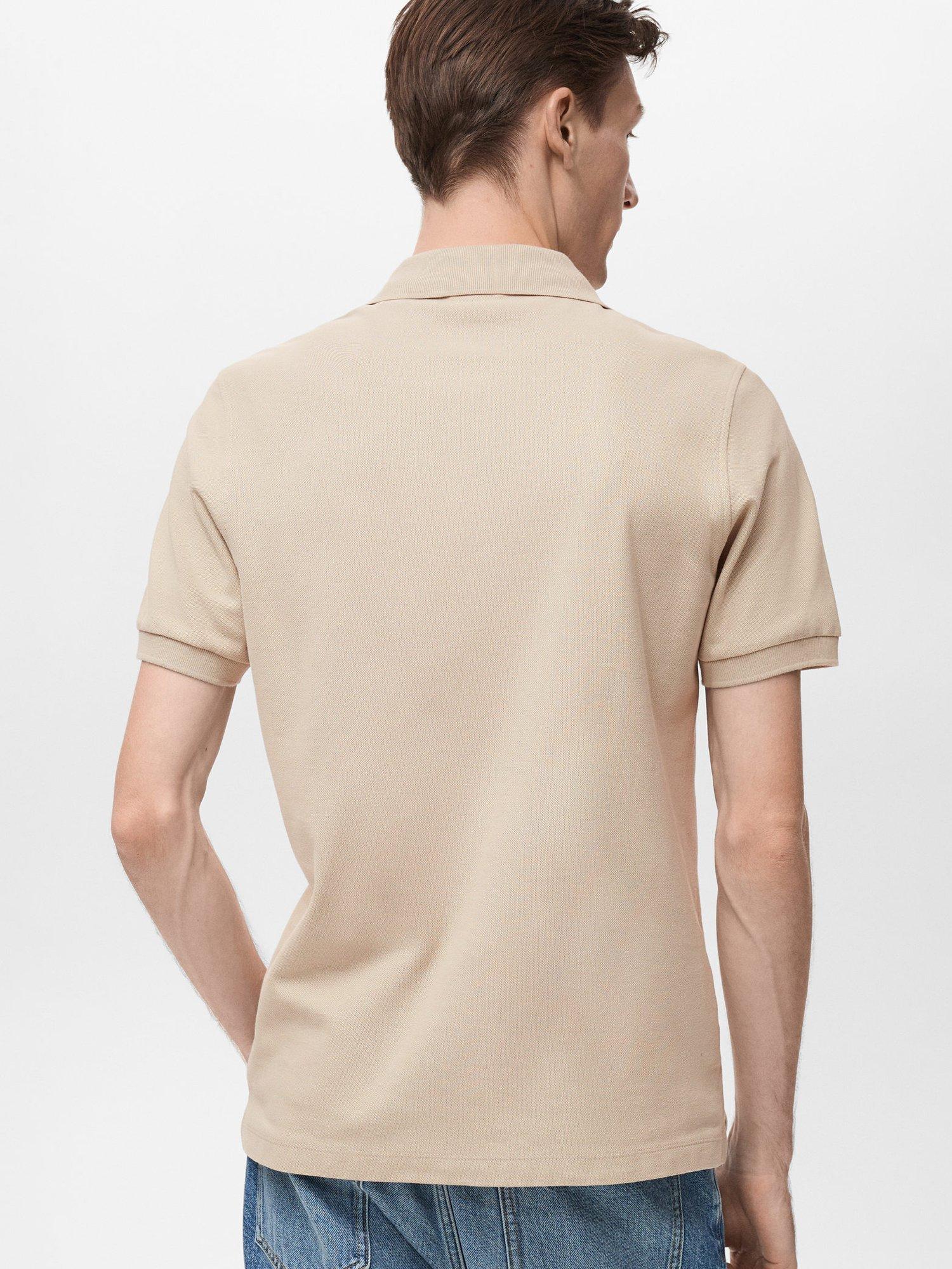 Product image 4 of 8, which shows Mango Rea Cotton Regular Fit Polo Shirt, Light Beige, L