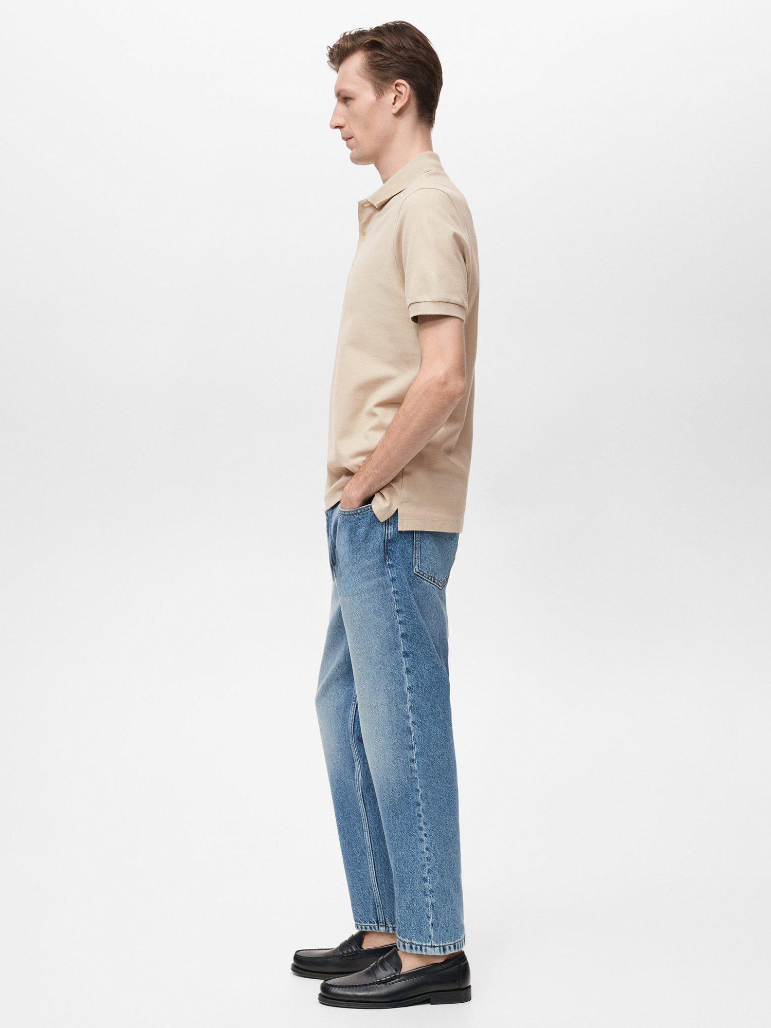 Product image 7 of 8, which shows Mango Rea Cotton Regular Fit Polo Shirt, Light Beige, L