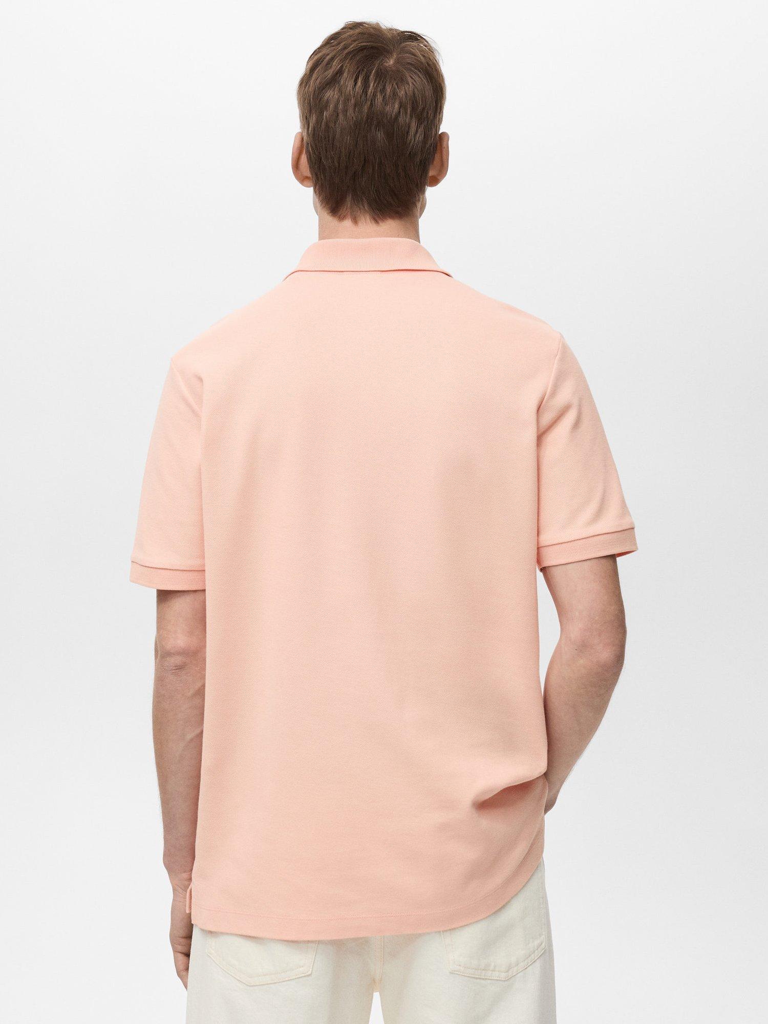 Product image 4 of 8, which shows Mango Rea Cotton Regular Fit Polo Shirt, Pastel Pink, XS