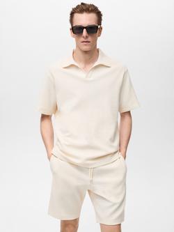 Mango Xavi Regular Fit Polo Shirt, Light Beige