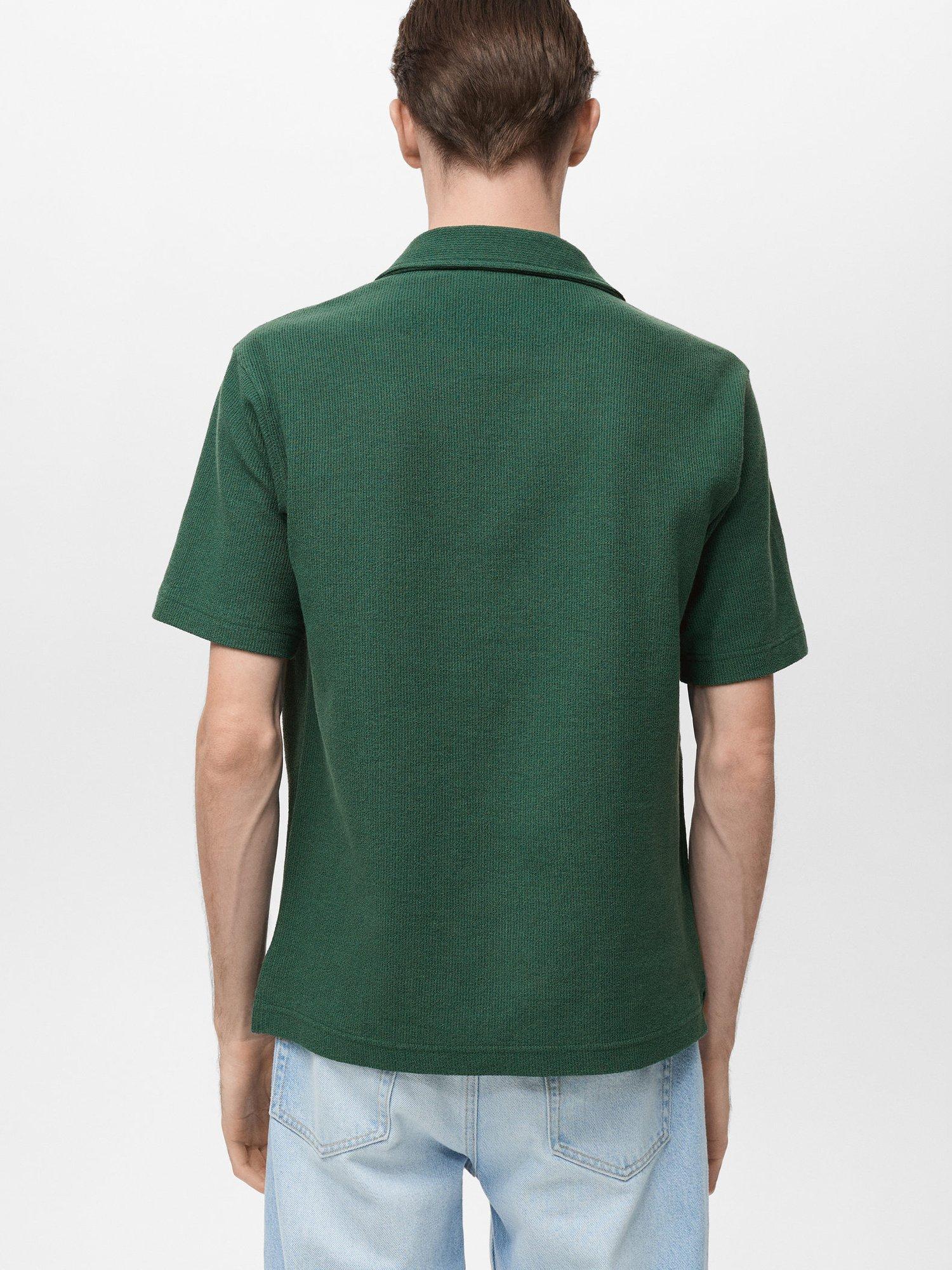 Product image 4 of 8, which shows Mango Xavi Regular Fit Polo Shirt, Dark Green, S