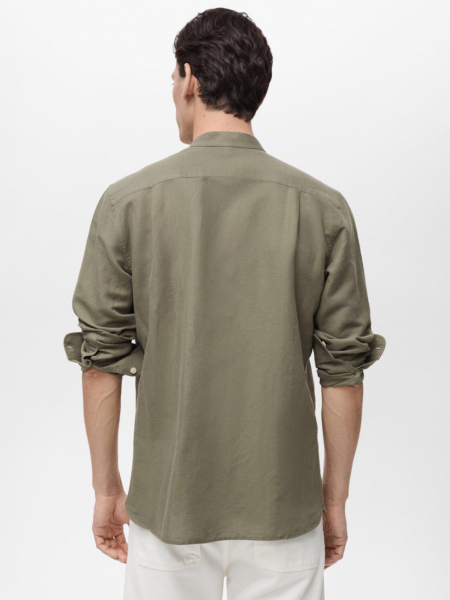 Product image 4 of 9, which shows Mango Chennai Linen Blend Regular Fit Shirt, Khaki, XS