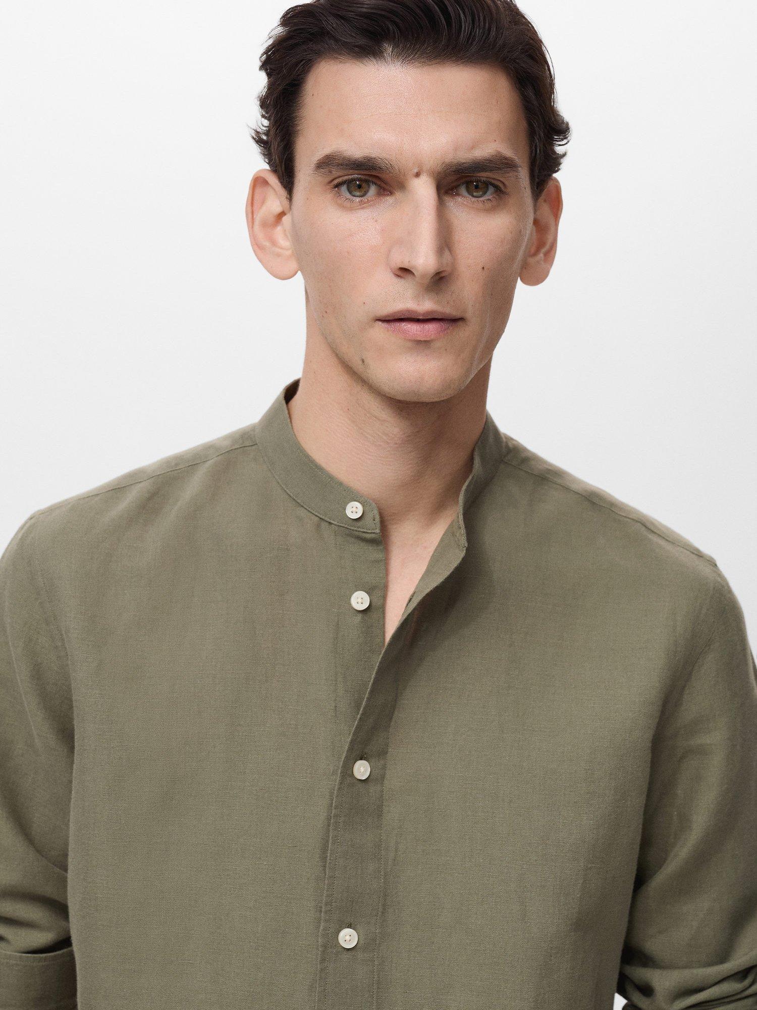 Product image 6 of 9, which shows Mango Chennai Linen Blend Regular Fit Shirt, Khaki, XS