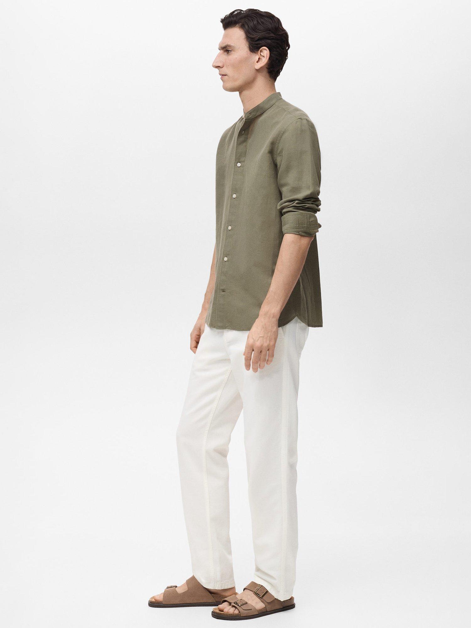 Product image 7 of 9, which shows Mango Chennai Linen Blend Regular Fit Shirt, Khaki, XS