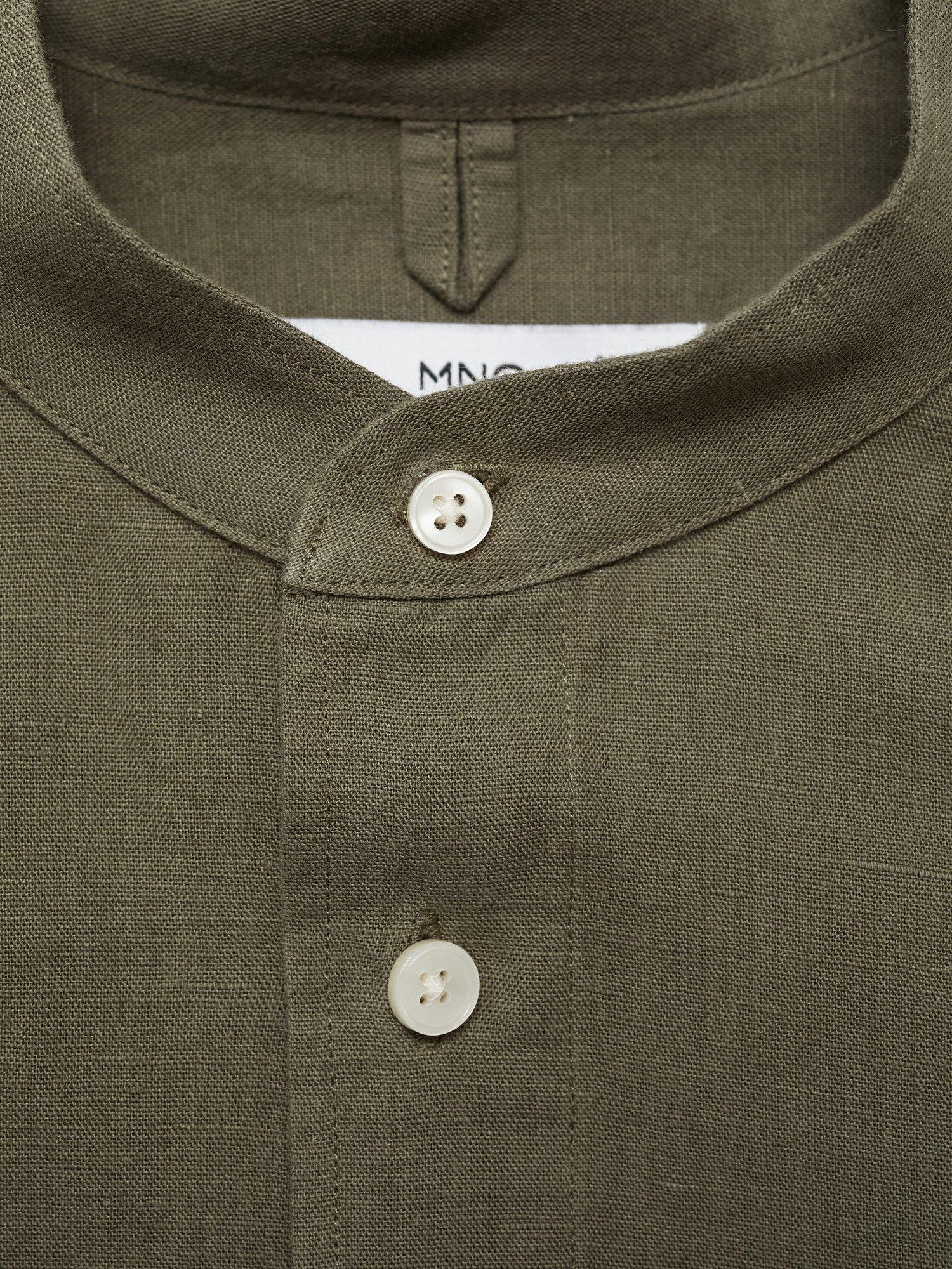 Product image 9 of 9, which shows Mango Chennai Linen Blend Regular Fit Shirt, Khaki, XS