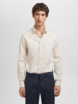 Mango Emotion Super Slim Fit Shirt, Beige, Beige