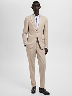 Mango Milan Straight Trousers, Light Beige - view 2, Light Beige