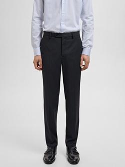 Mango Monaco Straight Trousers, Navy, Navy