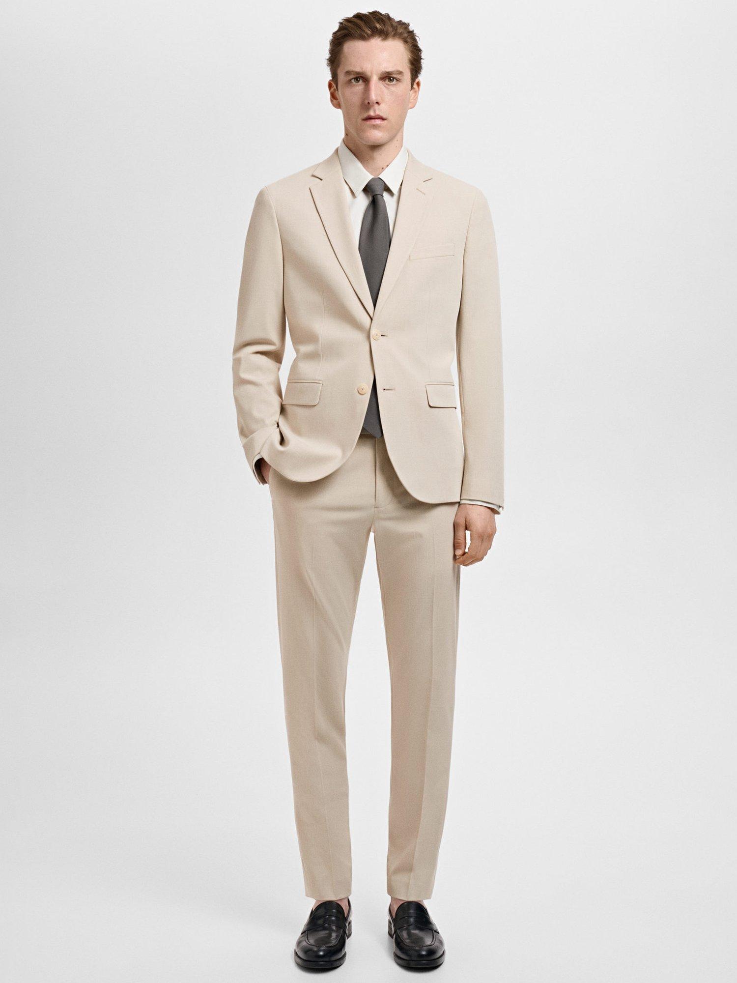 Product image 2 of 9, which shows Mango Paris Slim Fit Trousers, Light Beige, 29