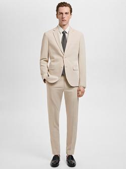 Mango Paris Slim Fit Trousers, Light Beige - view 2, Light Beige