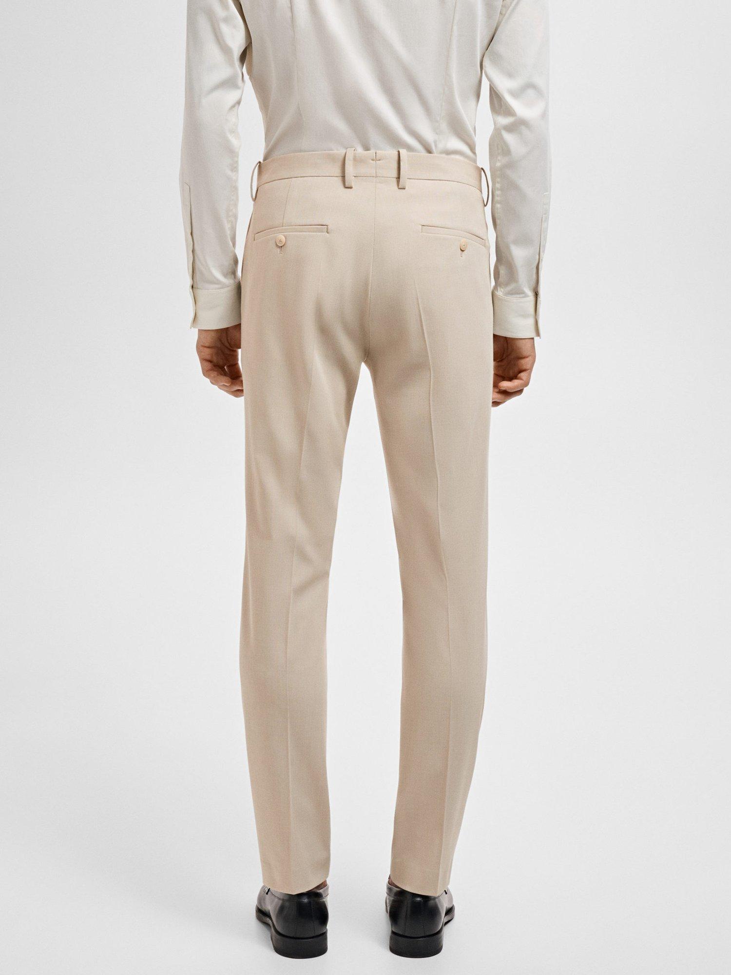 Product image 4 of 9, which shows Mango Paris Slim Fit Trousers, Light Beige, 29