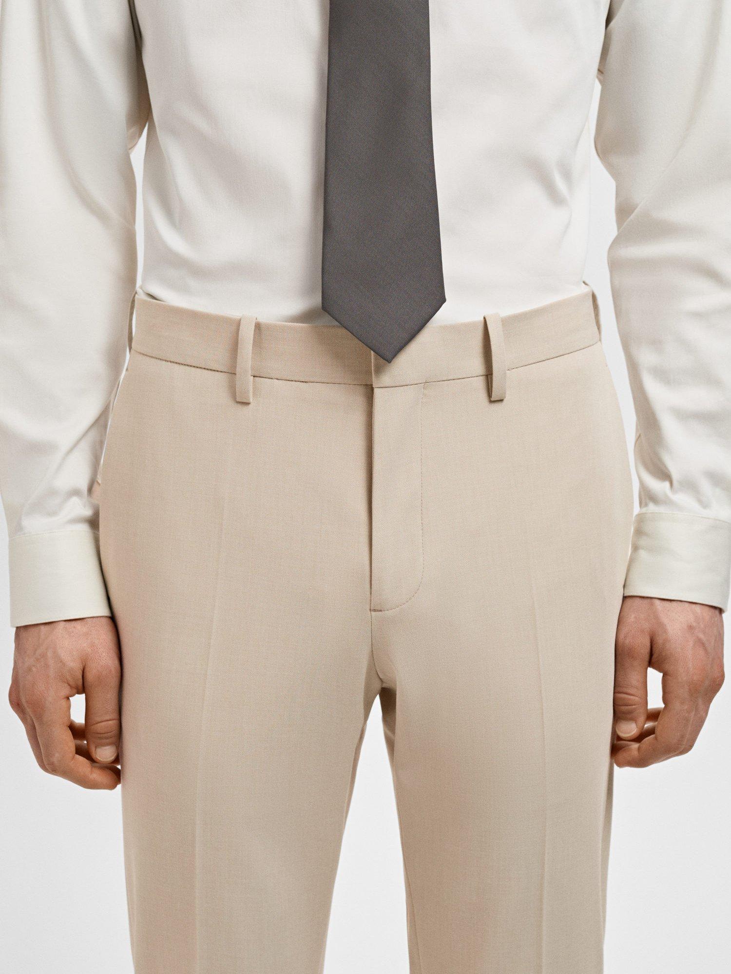 Product image 6 of 9, which shows Mango Paris Slim Fit Trousers, Light Beige, 29