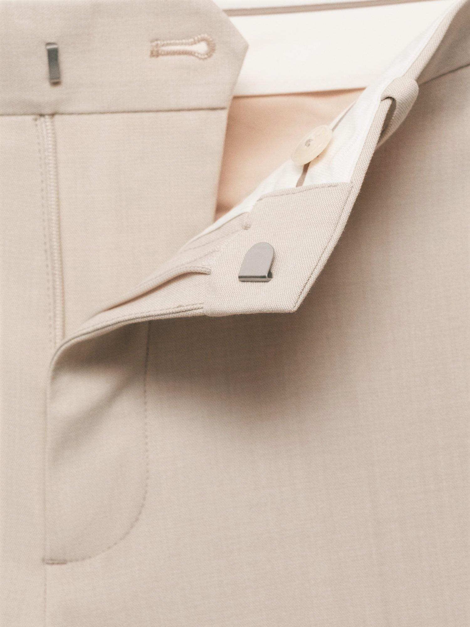 Product image 9 of 9, which shows Mango Paris Slim Fit Trousers, Light Beige, 29
