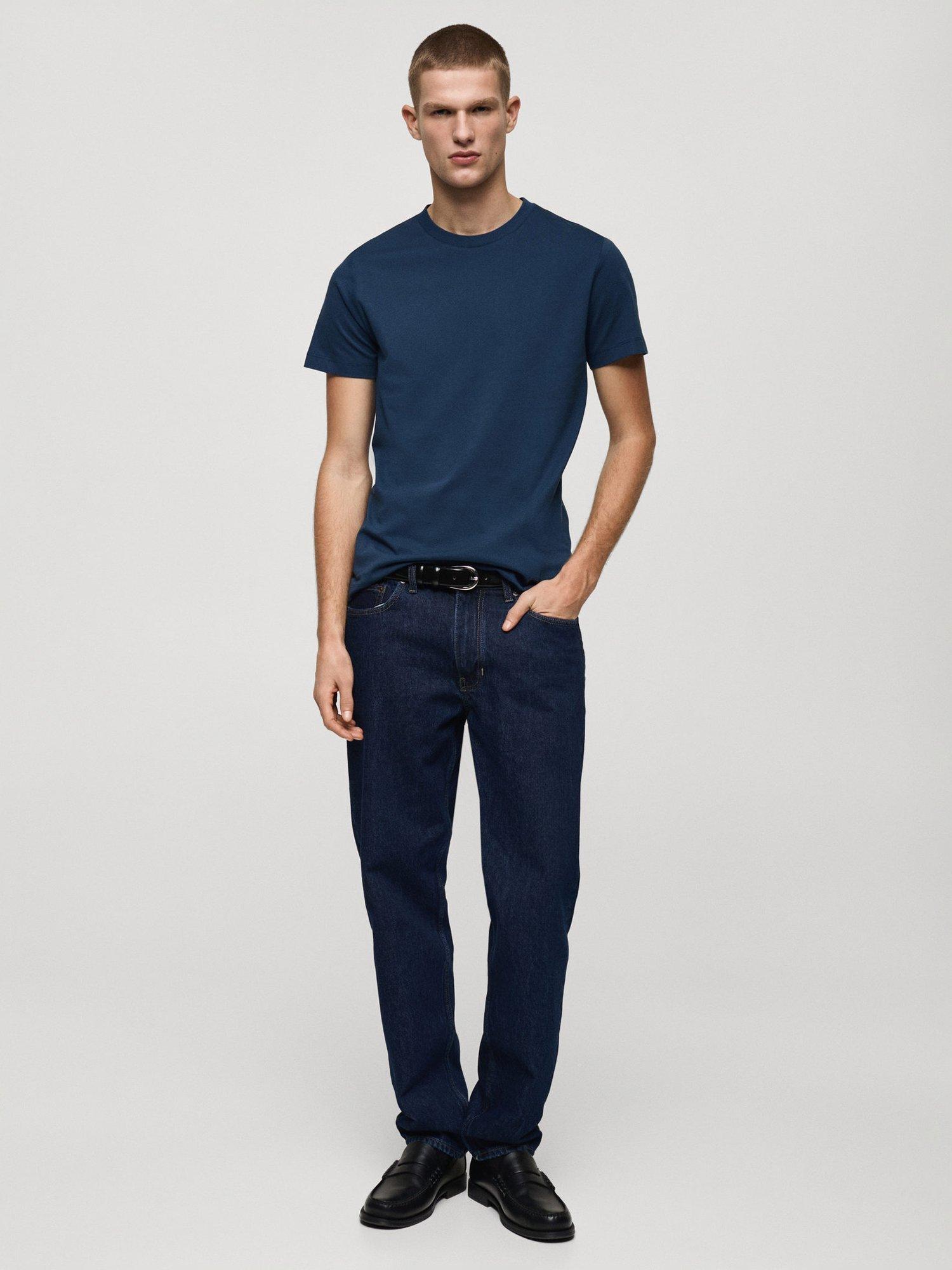 Product image 2 of 8, which shows Mango Cherlo Cotton Slim Fit T-Shirt, China Blue, XS