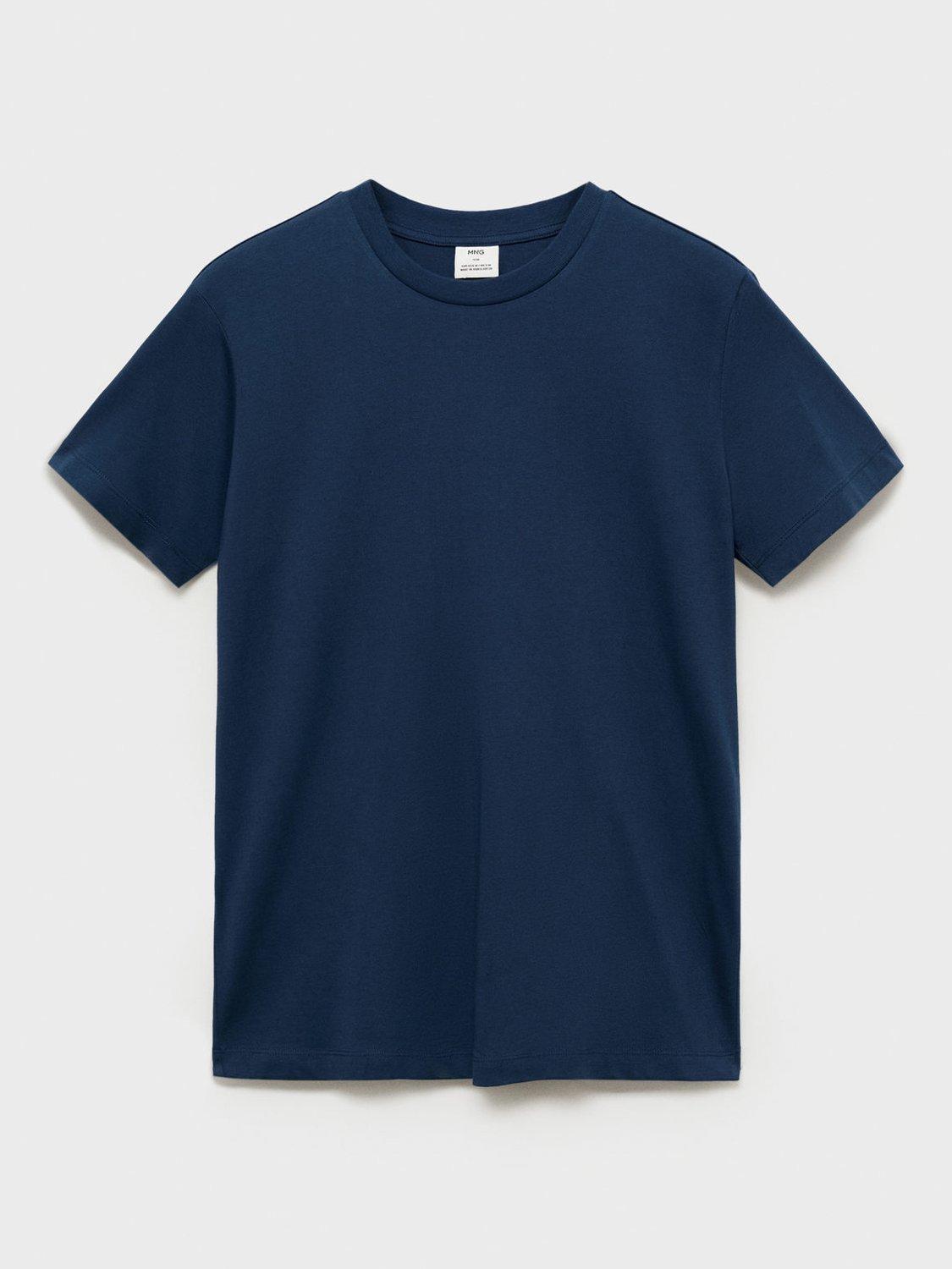 Product image 3 of 8, which shows Mango Cherlo Cotton Slim Fit T-Shirt, China Blue, XS