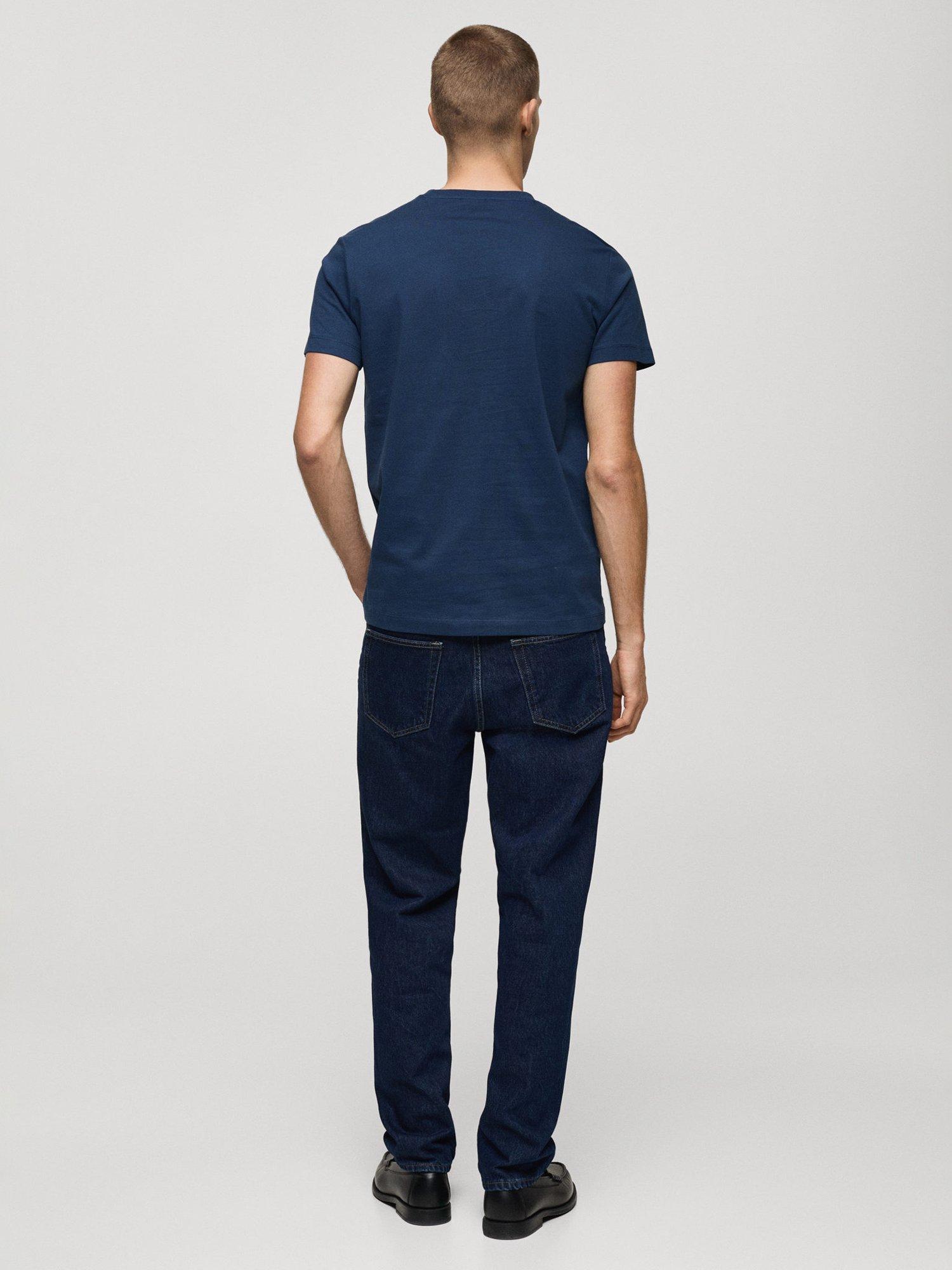 Product image 4 of 8, which shows Mango Cherlo Cotton Slim Fit T-Shirt, China Blue, XS