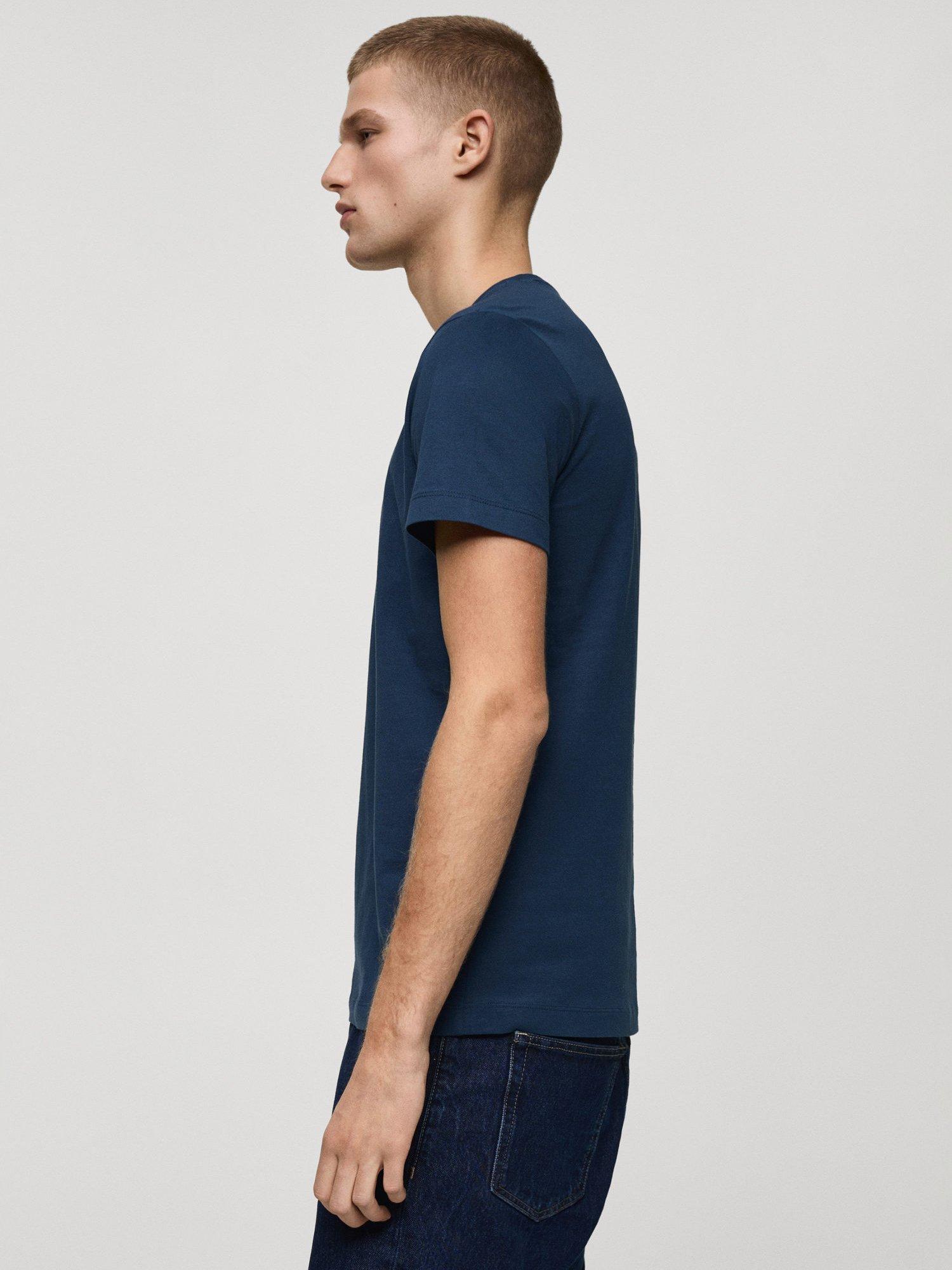 Product image 7 of 8, which shows Mango Cherlo Cotton Slim Fit T-Shirt, China Blue, XS