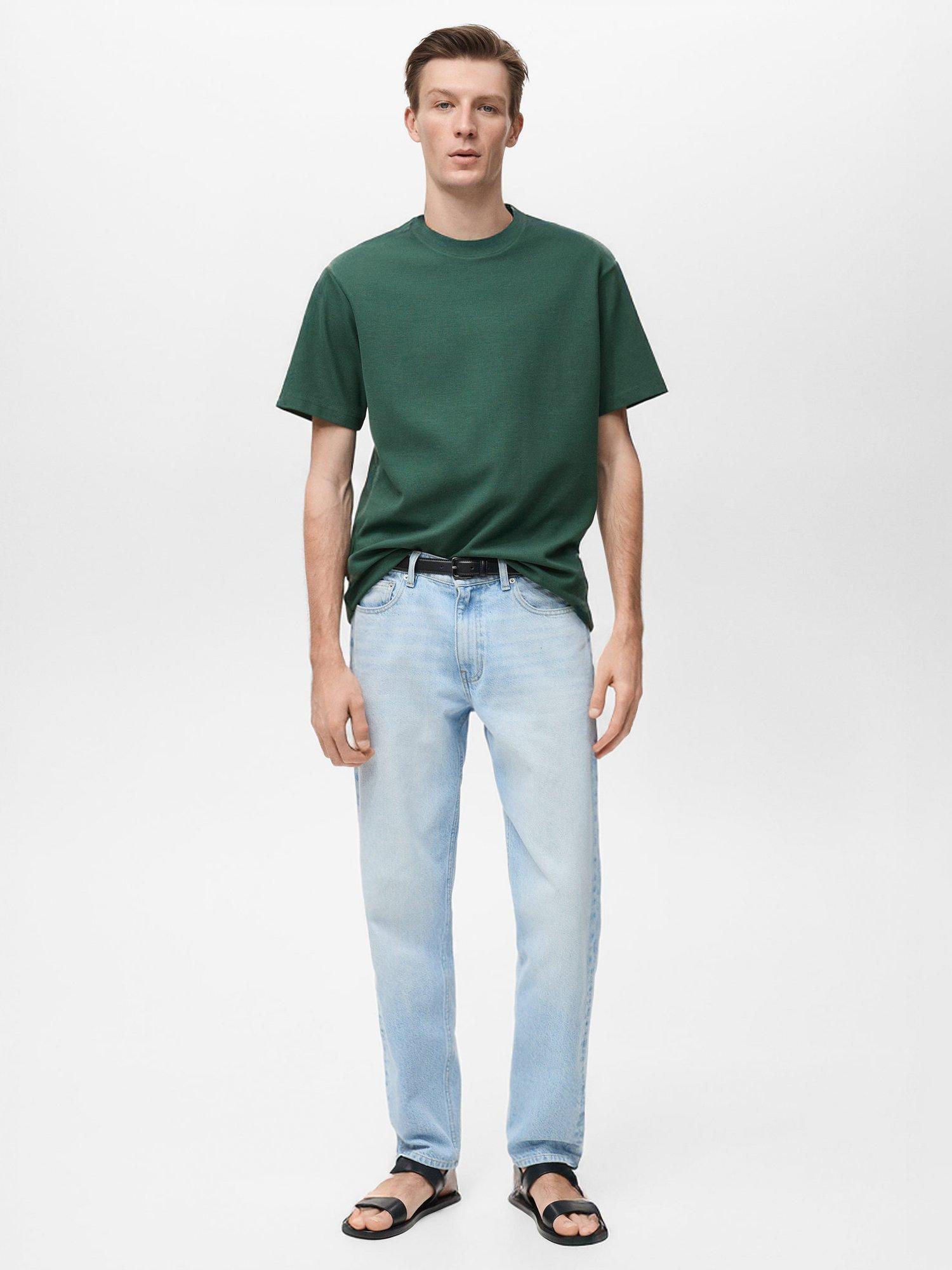 Product image 2 of 8, which shows Mango Gari Regular Fit Crew Neck T-Shirt, Dark Green, L