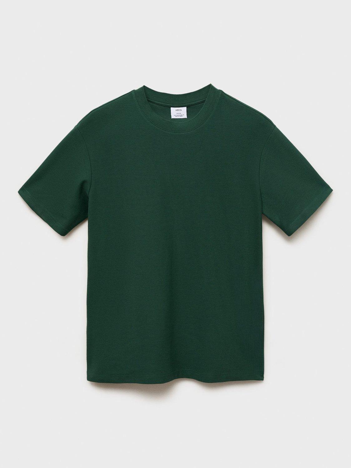 Product image 3 of 8, which shows Mango Gari Regular Fit Crew Neck T-Shirt, Dark Green, L