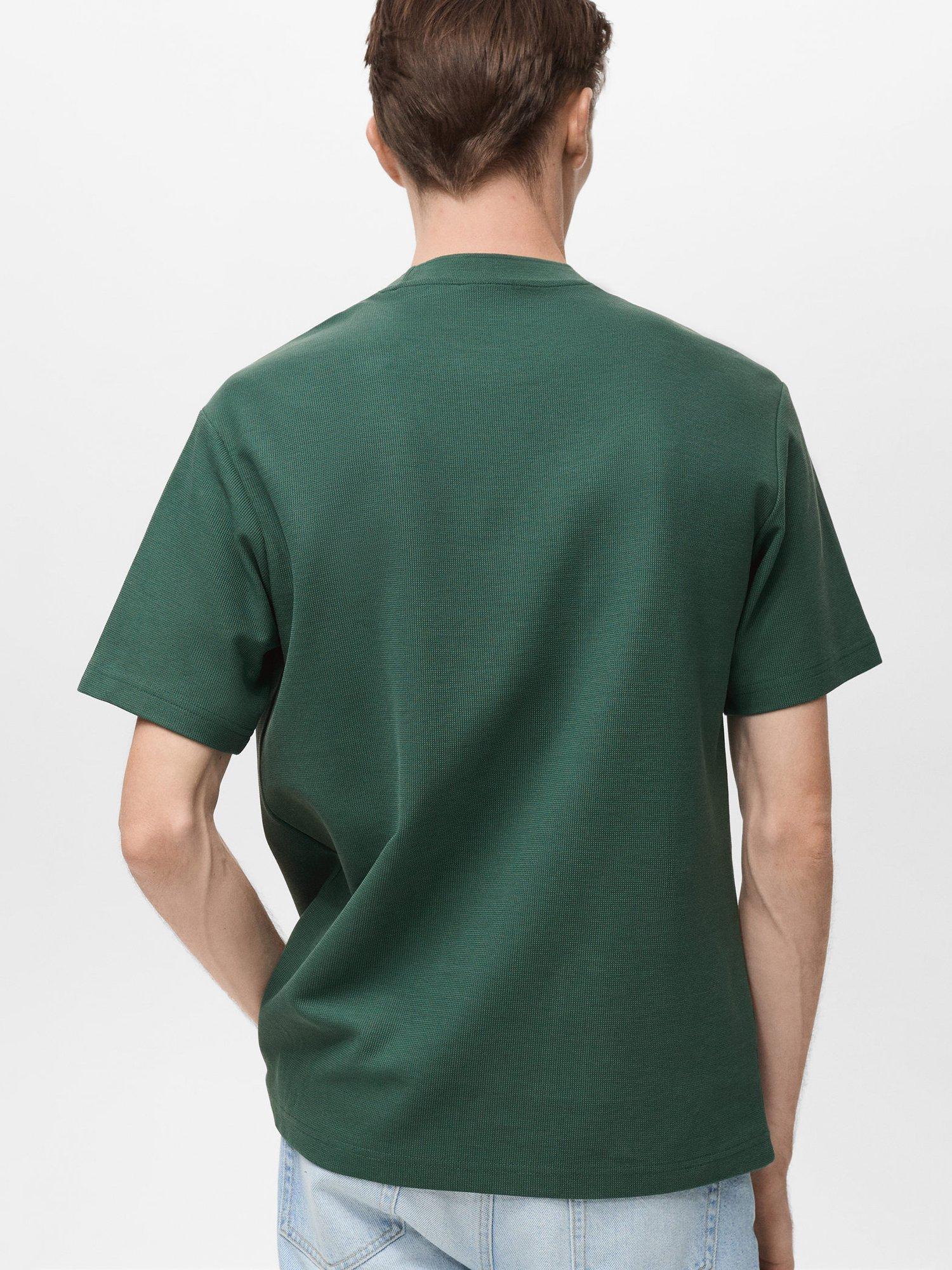Product image 4 of 8, which shows Mango Gari Regular Fit Crew Neck T-Shirt, Dark Green, L