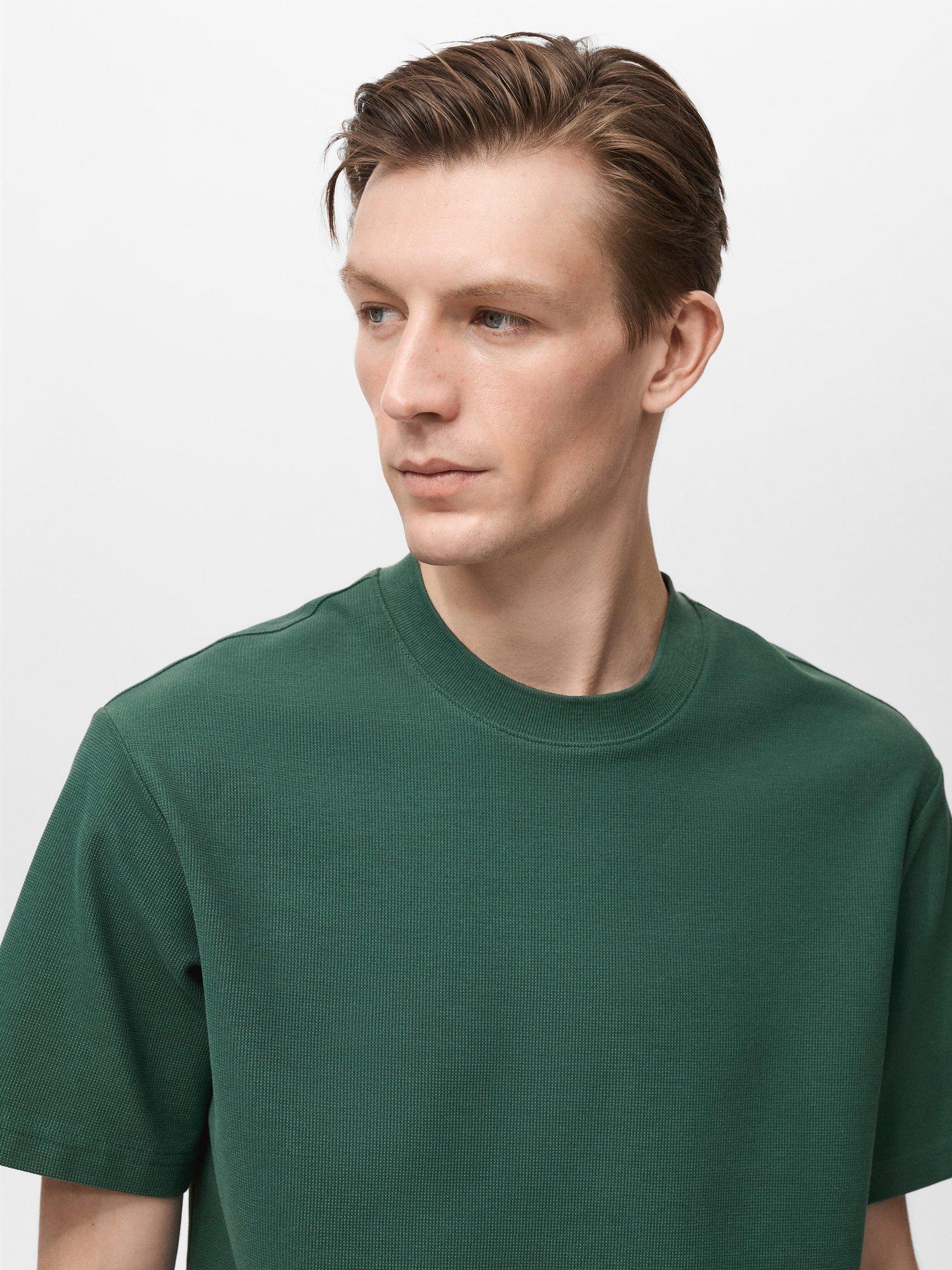 Product image 6 of 8, which shows Mango Gari Regular Fit Crew Neck T-Shirt, Dark Green, L