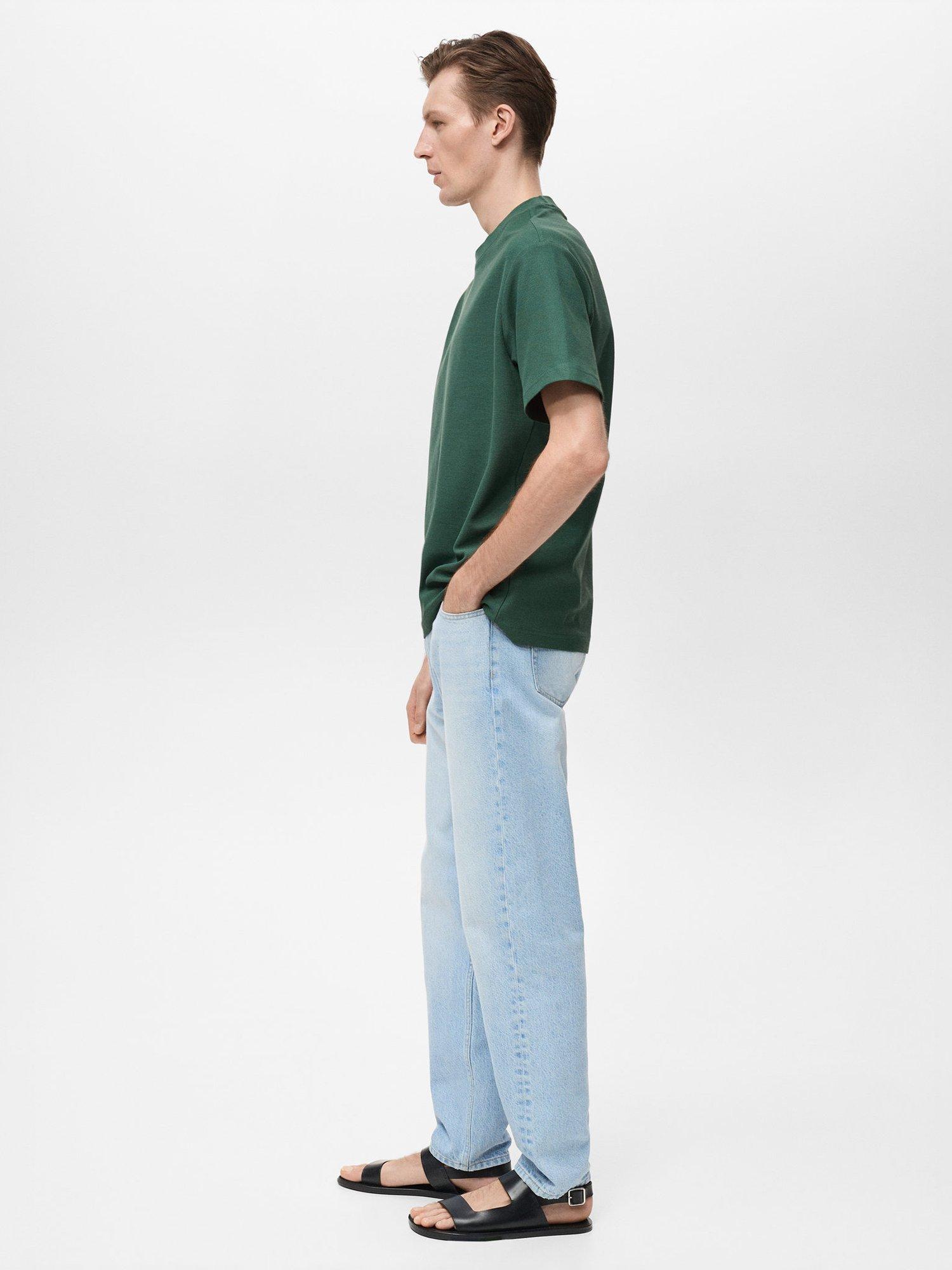 Product image 7 of 8, which shows Mango Gari Regular Fit Crew Neck T-Shirt, Dark Green, L