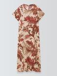 Weekend MaxMara Revere Palm Print Pure Silk Dress, Beige/Multi