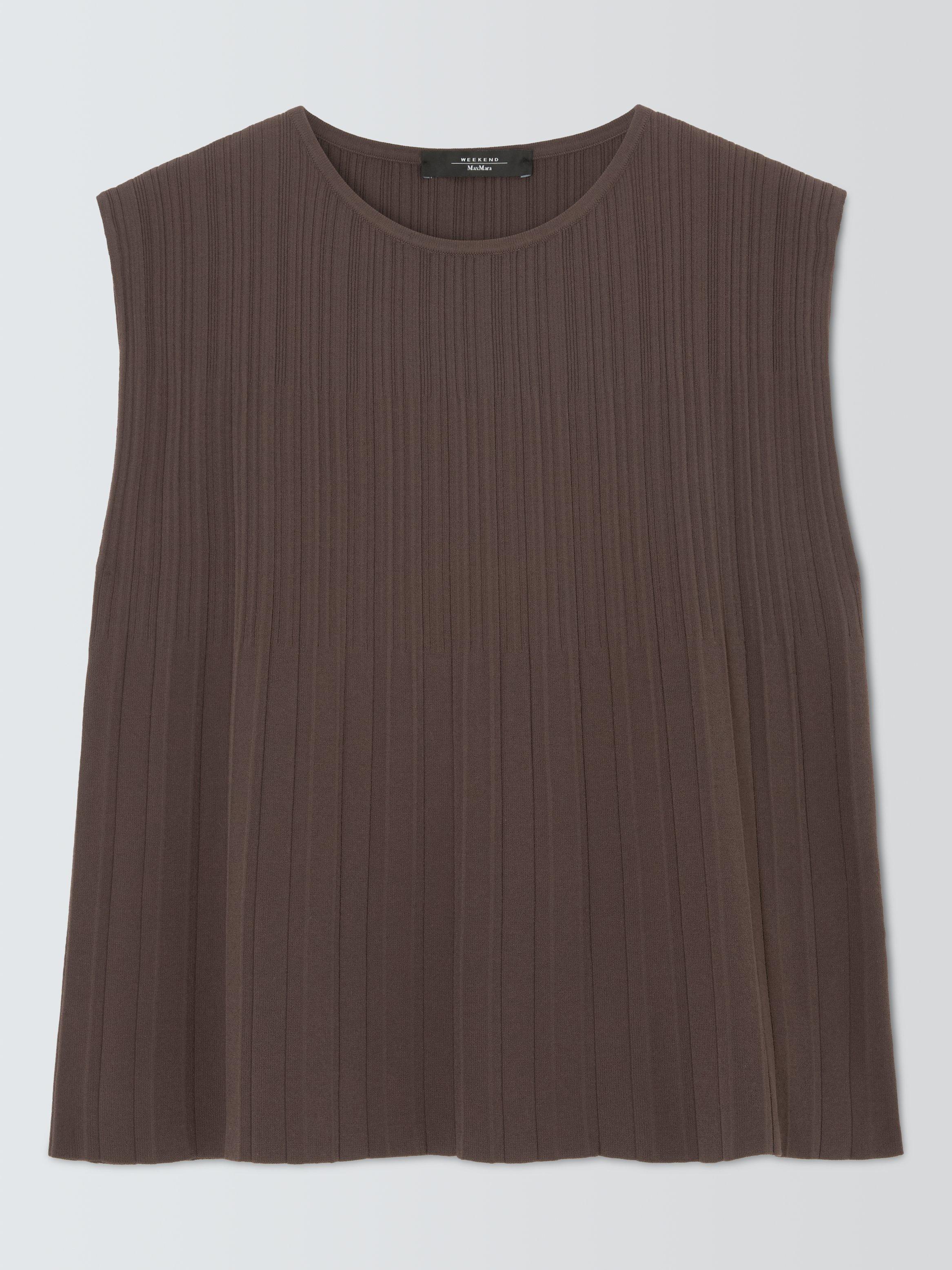 Product image 4 of 6, which shows Weekend MaxMara Antiope Sleeveless Top, Chocolate, M