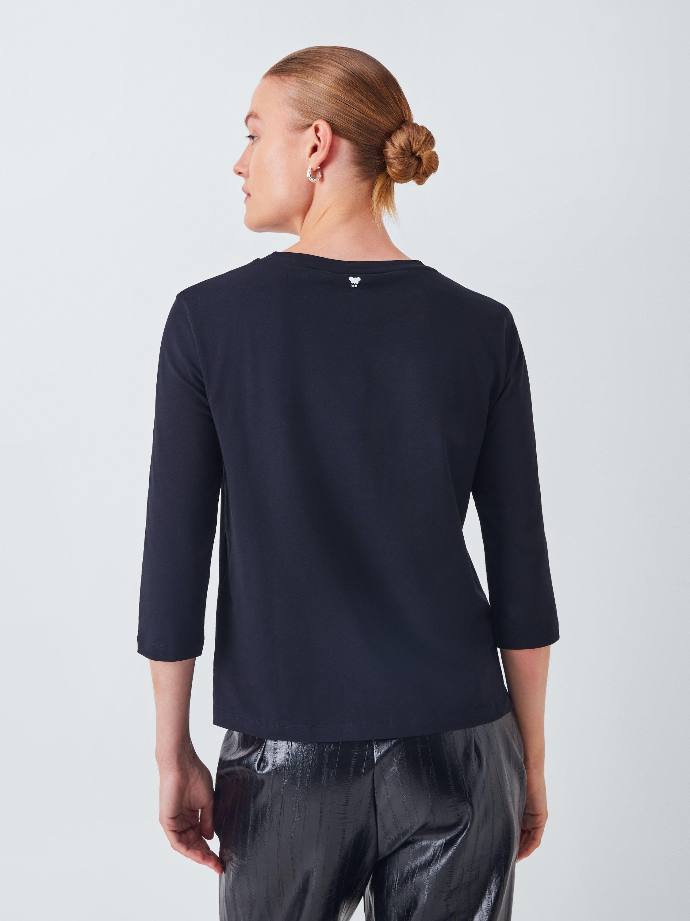 Product image 2 of 6, which shows Weekend MaxMara Multia Crew Neck Jersey Top, Black, S