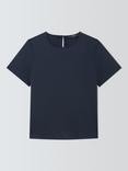 Weekend MaxMara Gilbert Short Sleeve Satin & Jersey T-Shirt, Navy