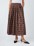 Weekend MaxMara Tempra Sequin Cotton Midi Skirt, Chocolate
