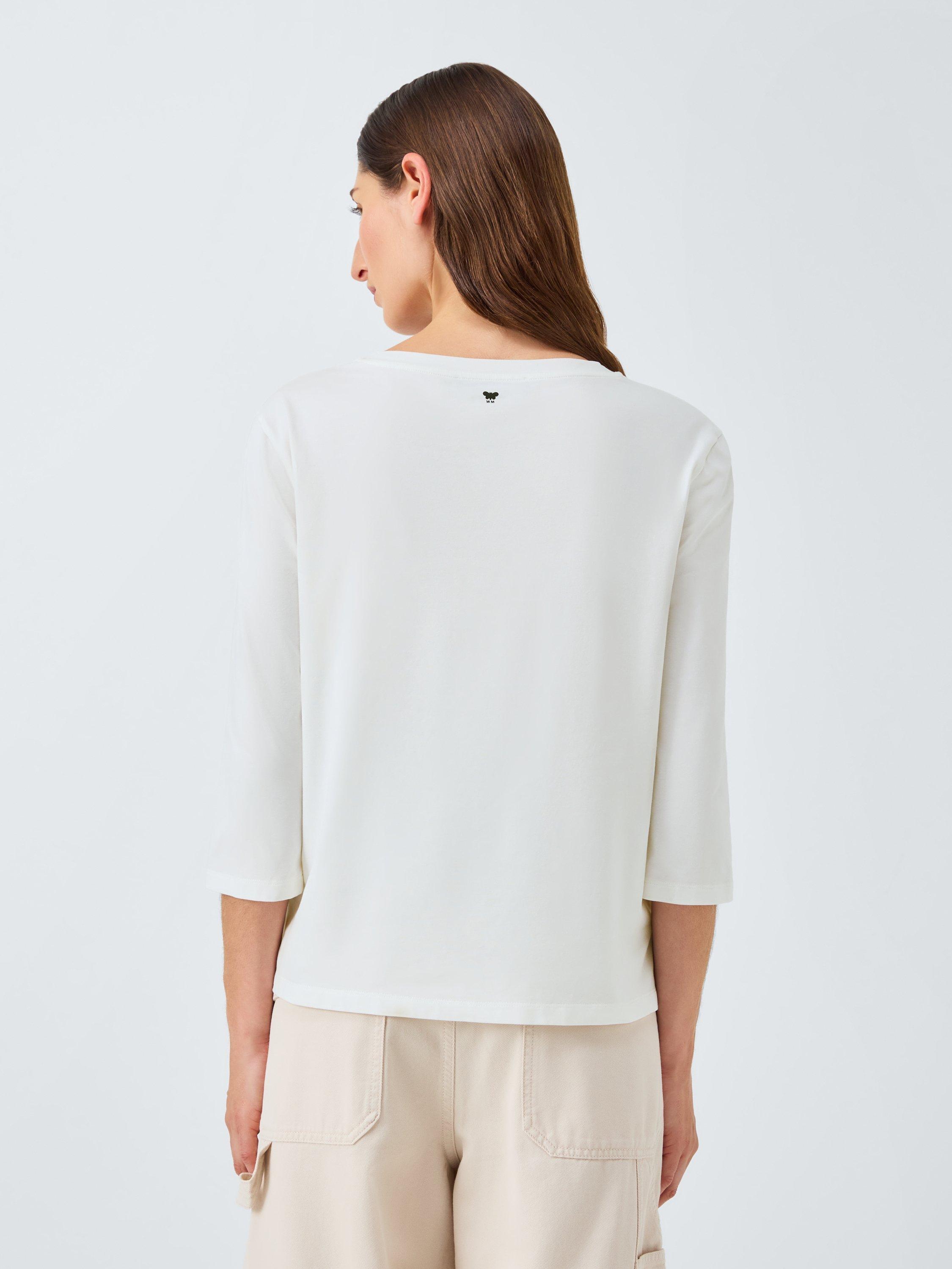 Product image 2 of 6, which shows Weekend MaxMara Multia Boat Neck Jersey Top, White, S
