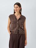 Weekend MaxMara Caprara Cotton Blend Knit Gilet, Brown