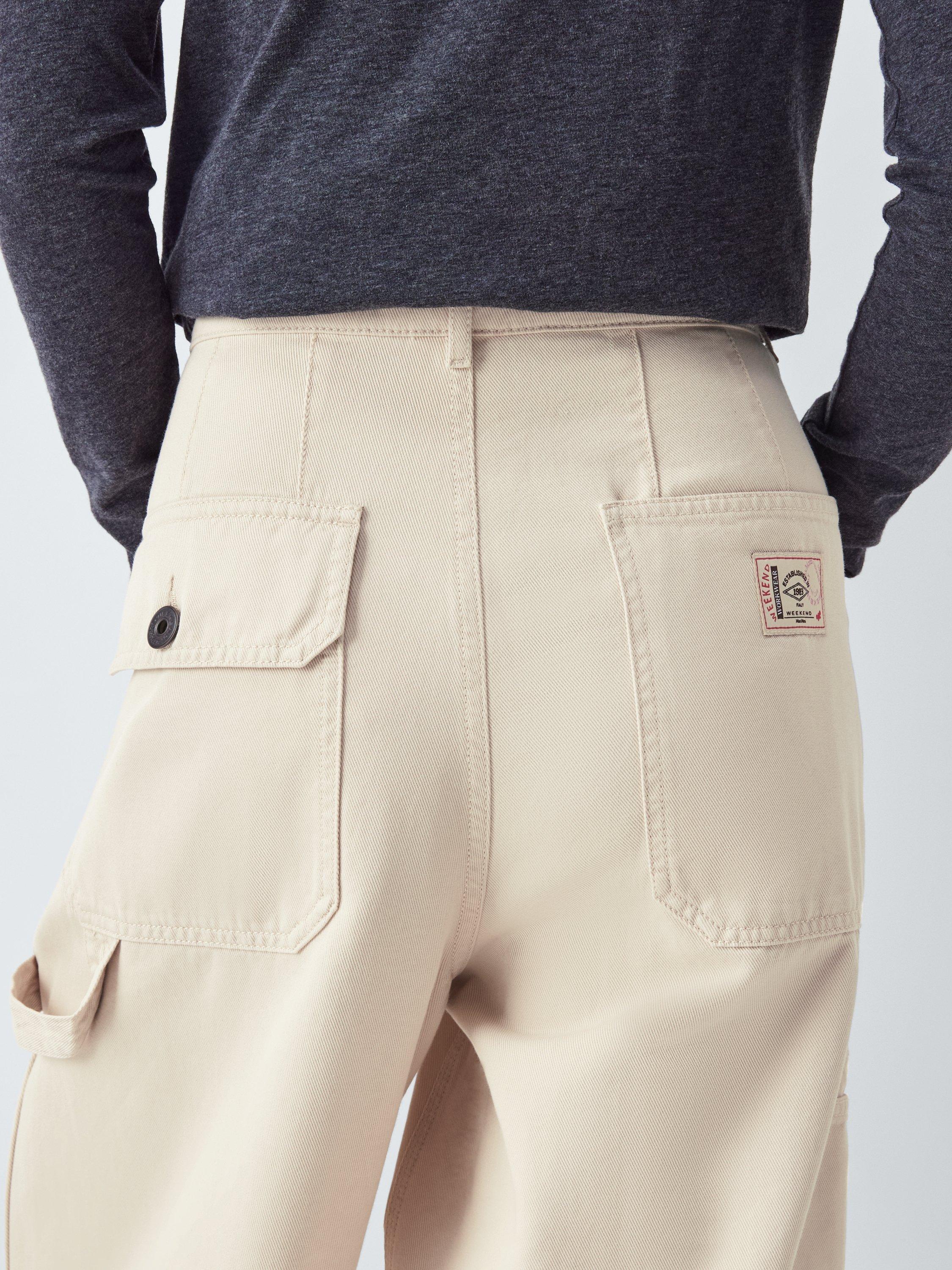 Product image 6 of 6, which shows Weekend MaxMara Caronte Cargo Trousers, White, 6