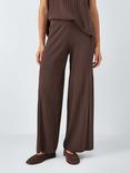 Weekend MaxMara Superbo Pleated Crop Trousers, Chocolate