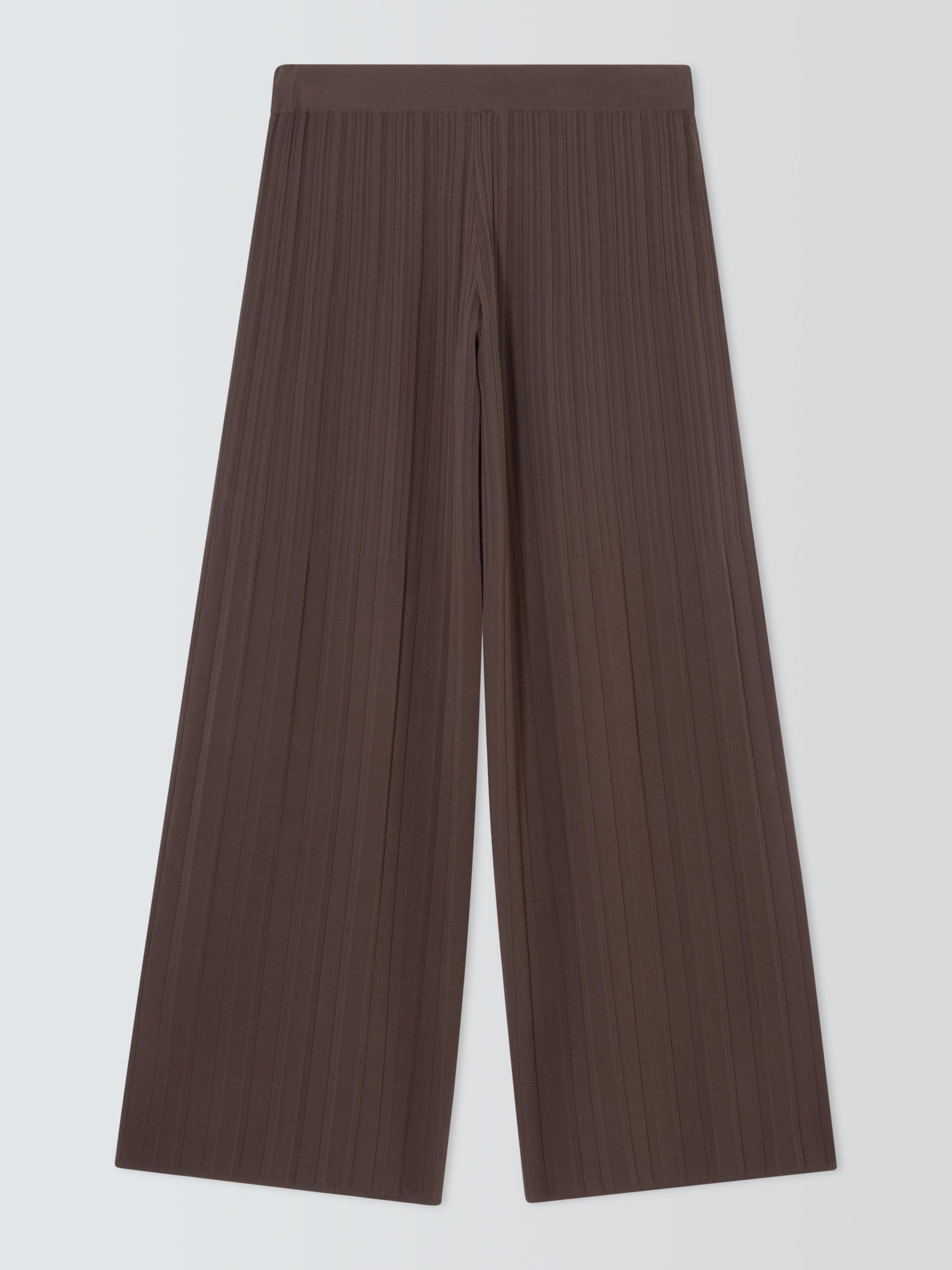 Product image 4 of 6, which shows Weekend MaxMara Superbo Pleated Crop Trousers, Chocolate, S
