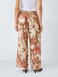 Weekend MaxMara Temide Botanical Pure Silk Trousers, Beige/Multi