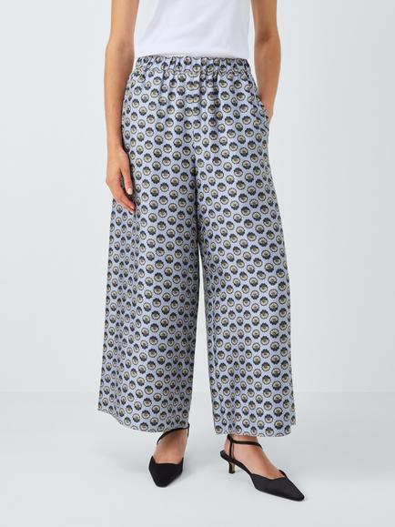 Weekend MaxMara Tortona Geometric Pure Silk Trousers, Multi, Multi
