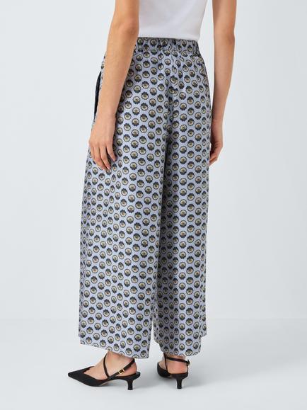 Weekend MaxMara Tortona Geometric Pure Silk Trousers, Multi - view 2, Multi