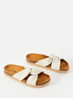 Mint Velvet Bryony Leather Slider Sandals, Natural Stone - view 2, Natural Stone
