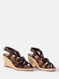 Mint Velvet Susie Leather Rope Wedge Heel Sandals, Brown