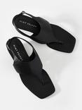Mint Velvet Cyra Leather Wedge Heel Flip Flops, Black
