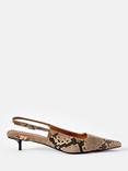 Mint Velvet Snake Print Kitten Heel Shoes, Natural/Multi