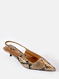 Mint Velvet Snake Print Kitten Heel Shoes, Natural/Multi