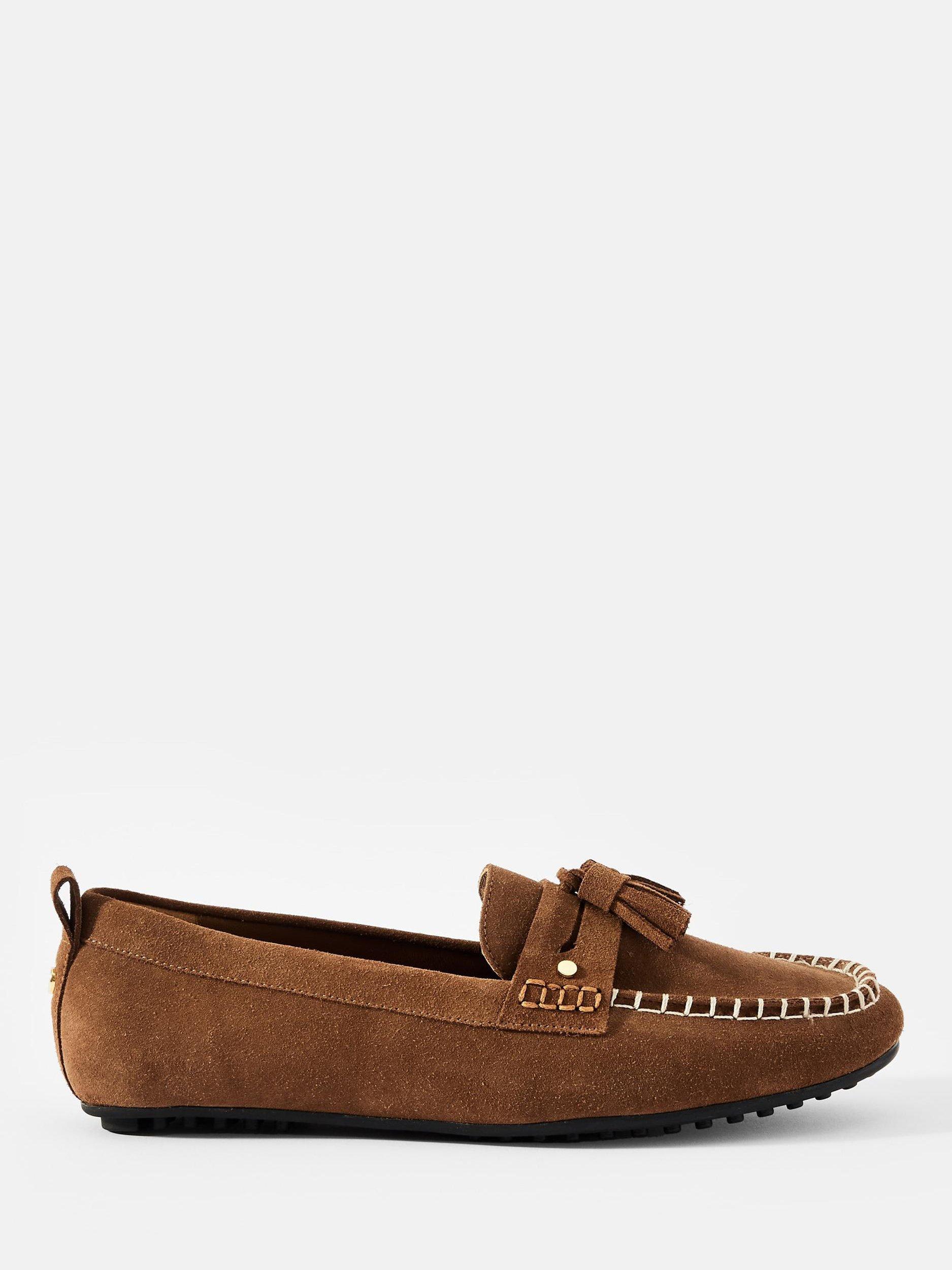 Product image 1 of 3, which shows Mint Velvet Syd Suede Deck Shoes, Tan, 3