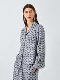 Weekend MaxMara Oncia Geometric Floral Pure Silk Shirt, Light Blue
