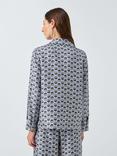 Weekend MaxMara Oncia Geometric Floral Pure Silk Shirt, Light Blue