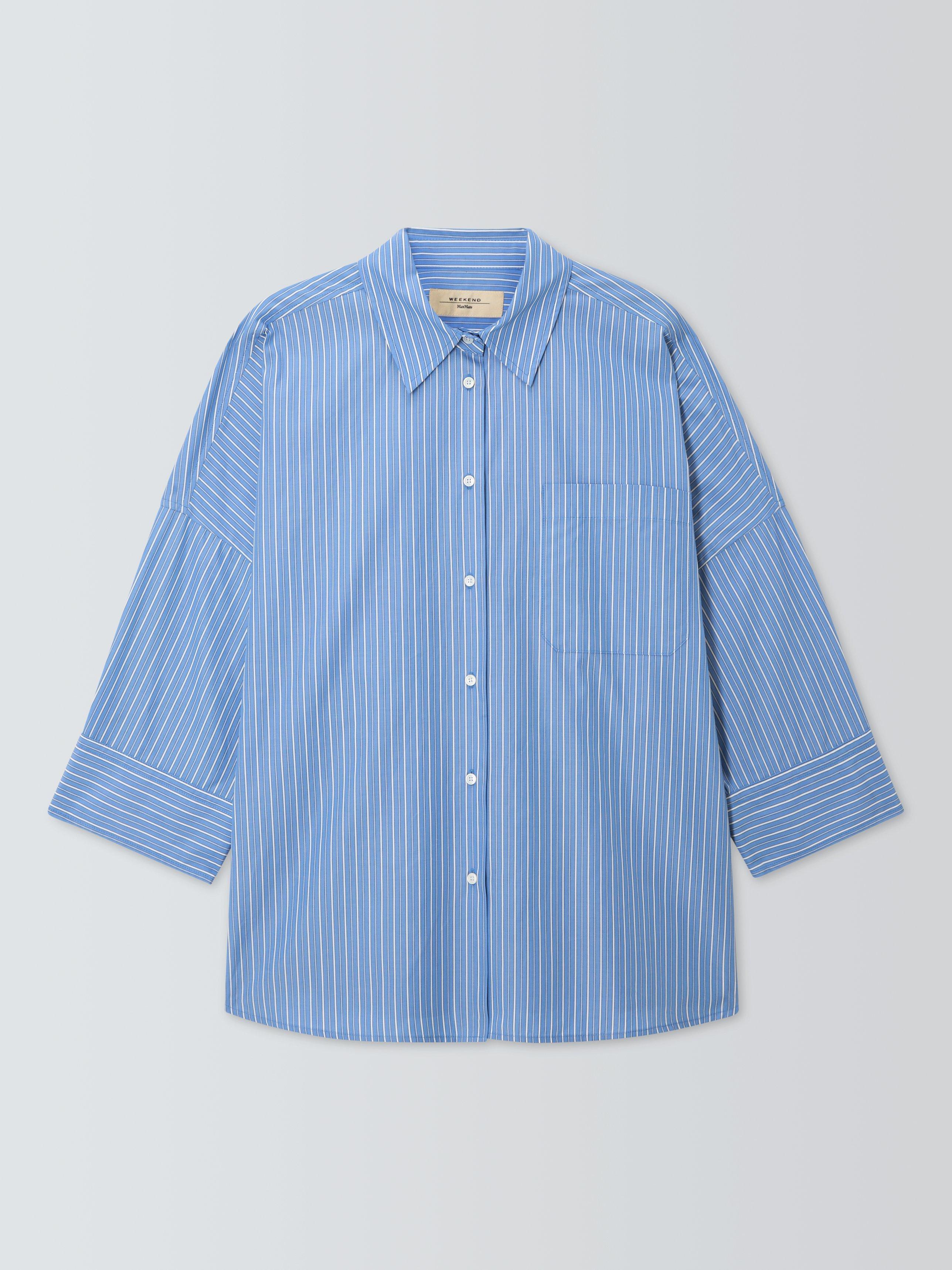 Product image 4 of 6, which shows Weekend MaxMara Zavorra Stripe Shirt, Blue/White, 6