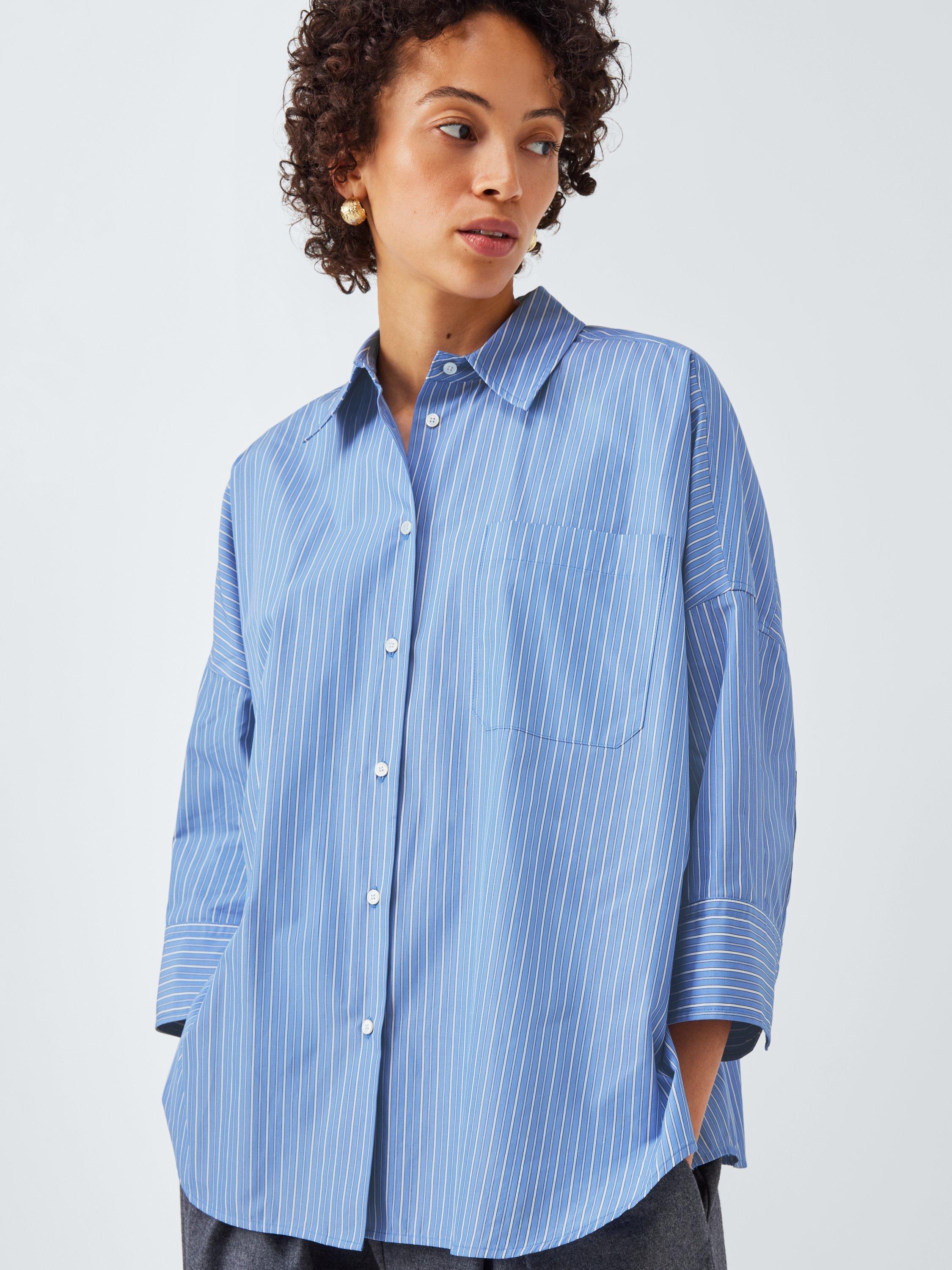 Product image 5 of 6, which shows Weekend MaxMara Zavorra Stripe Shirt, Blue/White, 6
